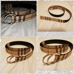Adjustable burberry nova check belt